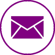Email-logo in paarse kleur